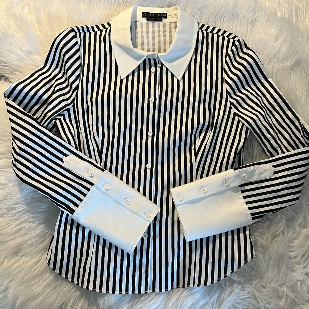 Alice & Olivia Black & White Button Down